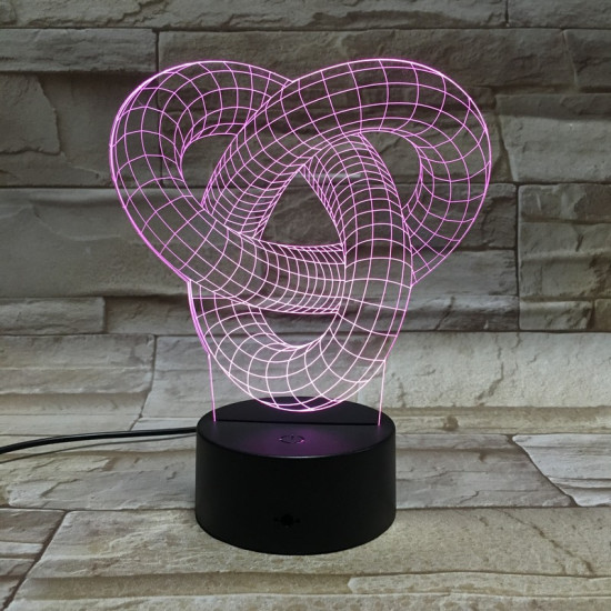 Hurok 7 színű 3D led lámpa