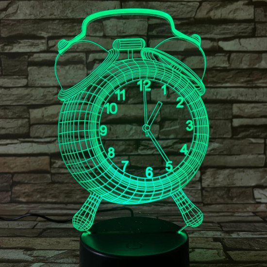 Ébresztő óra 7 színű 3D led lámpa