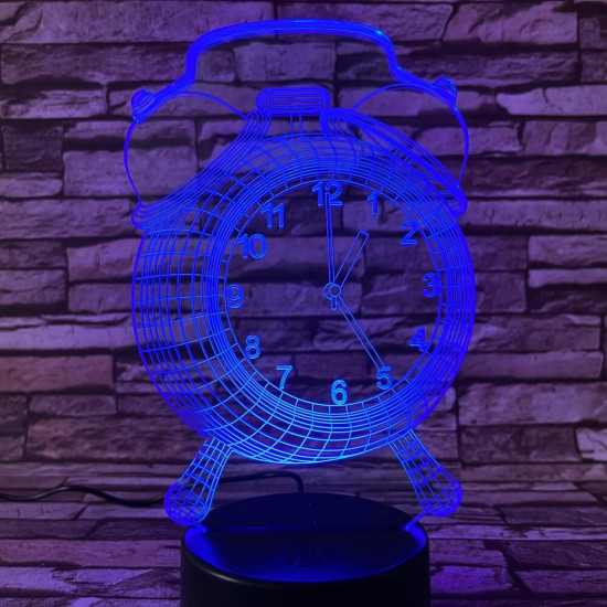 Ébresztő óra 7 színű 3D led lámpa
