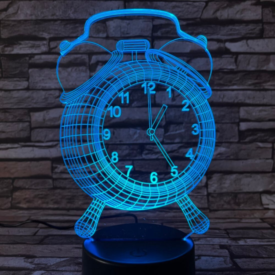 Ébresztő óra 7 színű 3D led lámpa