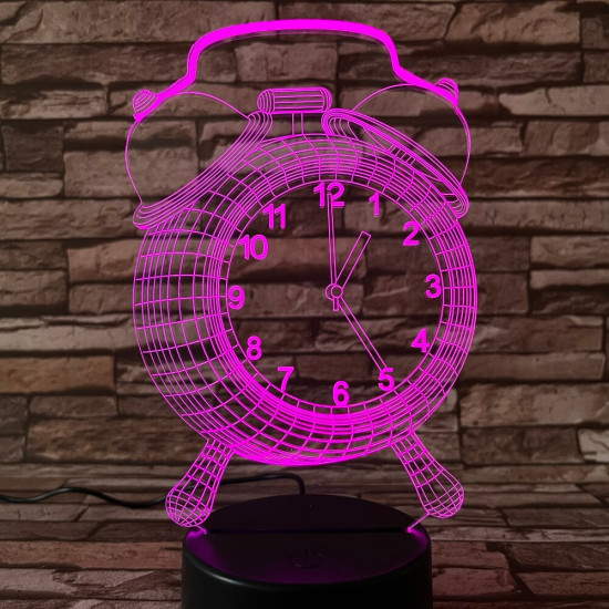 Ébresztő óra 7 színű 3D led lámpa
