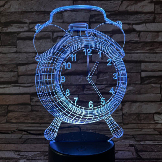 Ébresztő óra 7 színű 3D led lámpa