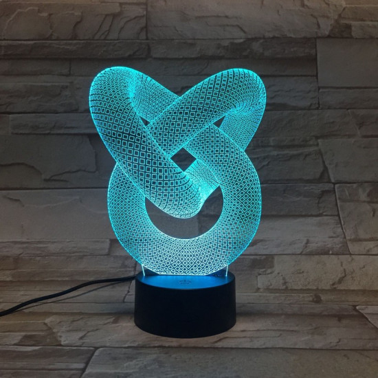 Végtelen hurok 7 színű 3D led lámpa