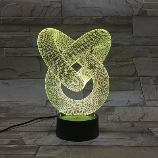 Végtelen hurok 7 színű 3D led lámpa