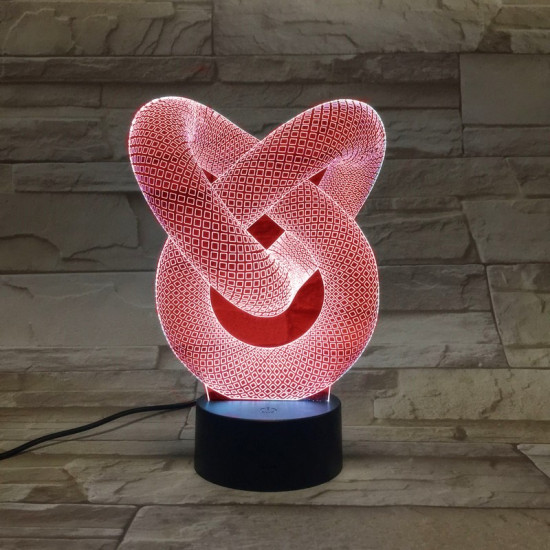 Végtelen hurok 7 színű 3D led lámpa