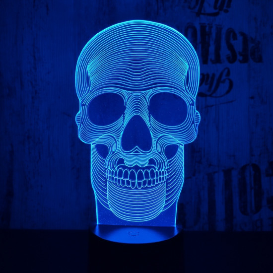 Koponya 3D led lámpa
