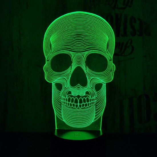 Koponya 3D led lámpa