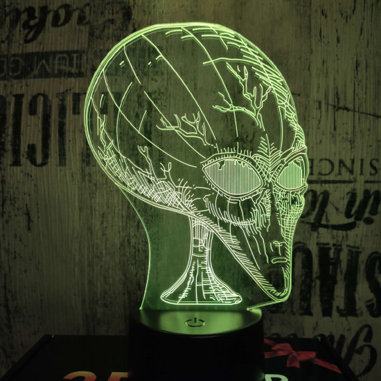 Ufó fej 7 színű 3D led lámpa