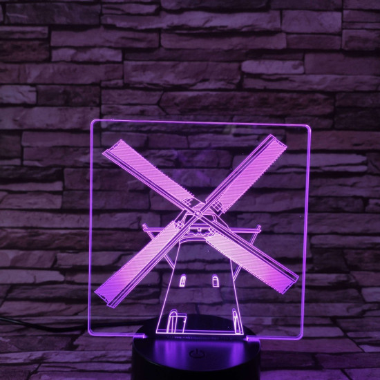 Szélmalom 7 színű 3D led lámpa