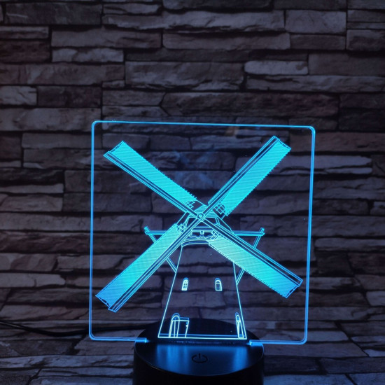 Szélmalom 7 színű 3D led lámpa