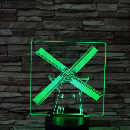 Szélmalom 7 színű 3D led lámpa