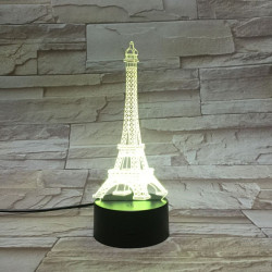 Eiffel 7 színű 3D led lámpa