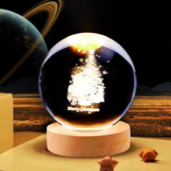 Kristálygömb Karácsony 7 színű 3D LED lámpa