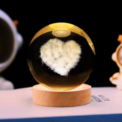 Kristálygömb Szívfelhő 7 színű 3D LED lámpa