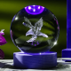 Kristálygömb Sas 7 színű 3D LED lámpa