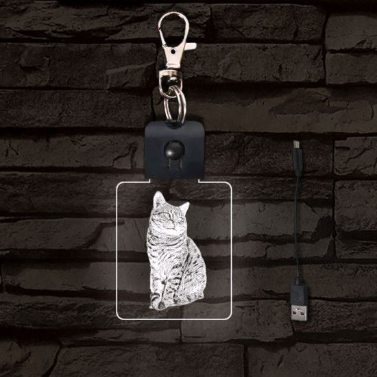 Kandúr világító LED-s kulcstartó