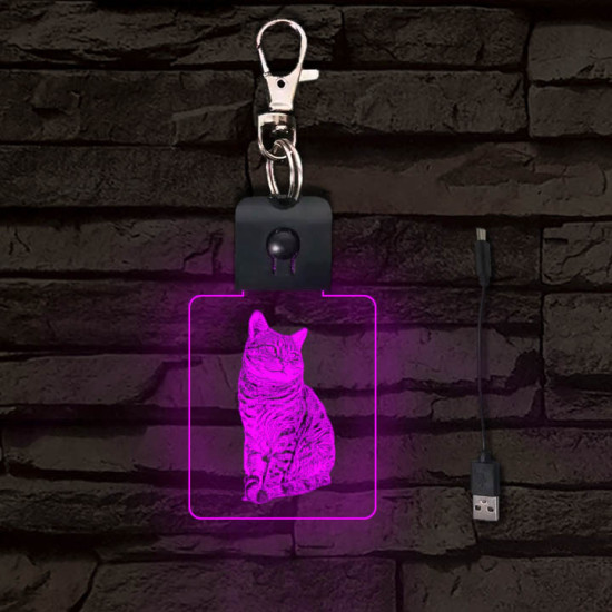 Kandúr világító LED-s kulcstartó