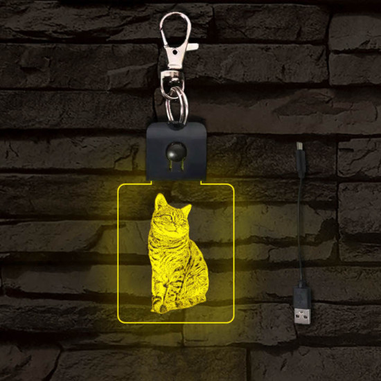 Kandúr világító LED-s kulcstartó