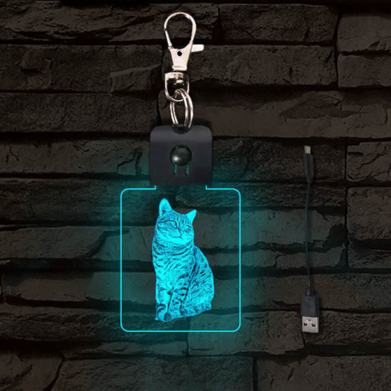 Kandúr világító LED-s kulcstartó
