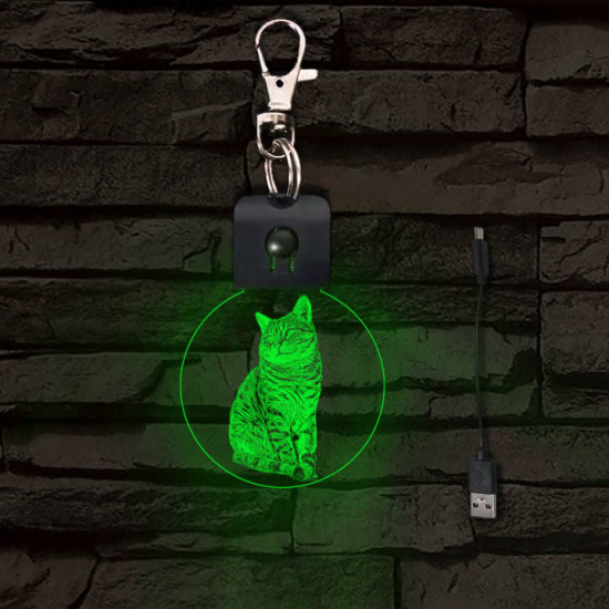 Kandúr világító LED-s kör kulcstartó