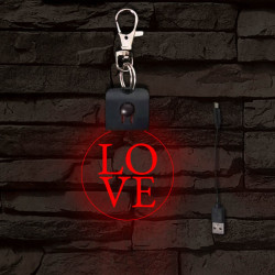 LOVE világító LED-s téglalap kulcstartó
