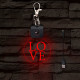 LOVE világító LED-s téglalap kulcstartó