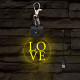 LOVE világító LED-s téglalap kulcstartó
