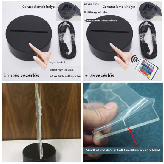 Varázslatos Unikornis 7 színű LED Lámpa – Egyedi névvel