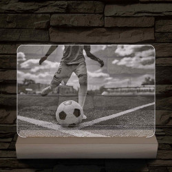 Egyedi fotógravírozás fatalppal 7 színű 3D led lámpa