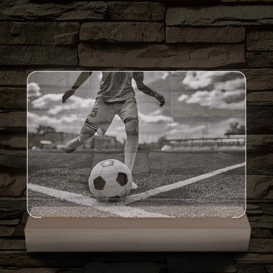 Egyedi fotógravírozás fatalppal 7 színű 3D led lámpa