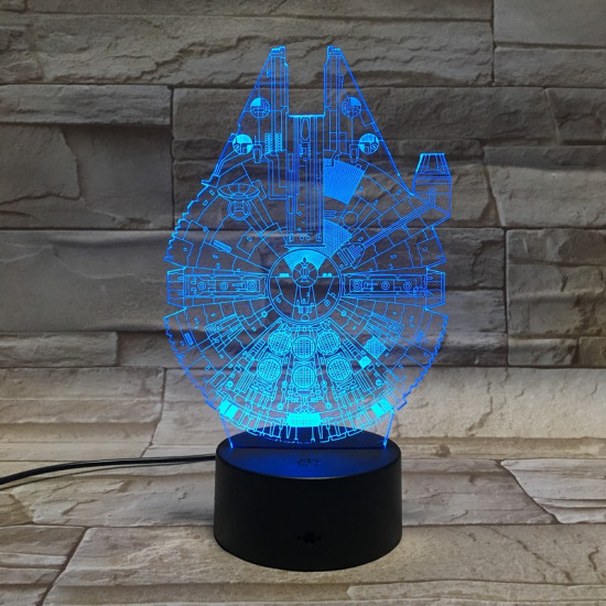 Űrhajó 7 színű 3D led lámpa