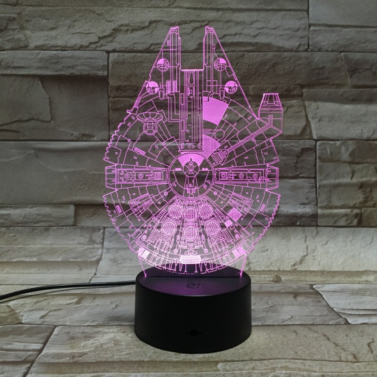 Űrhajó 7 színű 3D led lámpa