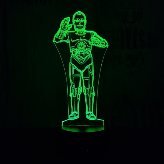Robot  7 színű 3D led lámpa