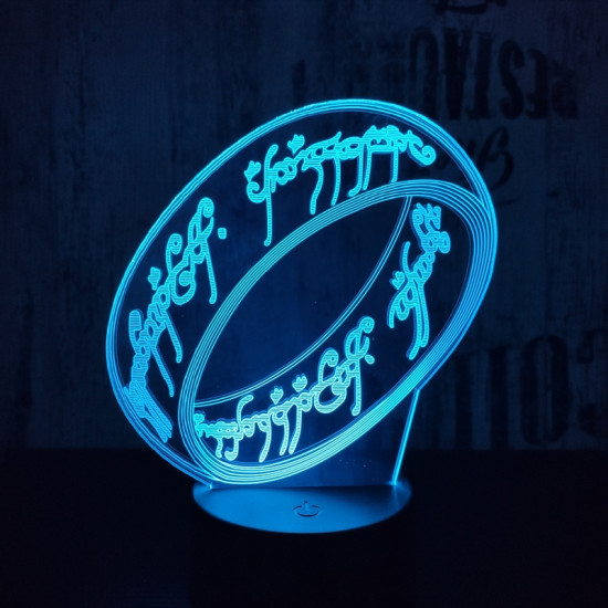 Gyűrű 7 színű 3D led lámpa