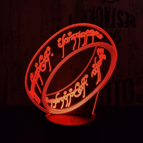 Gyűrű 7 színű 3D led lámpa
