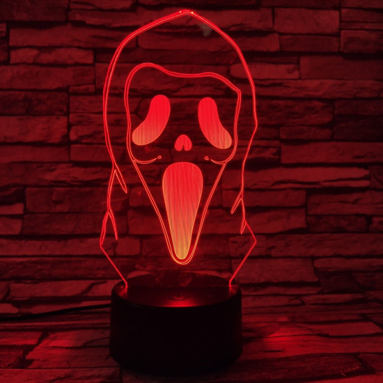 Álarc 7 színű 3D led lámpa