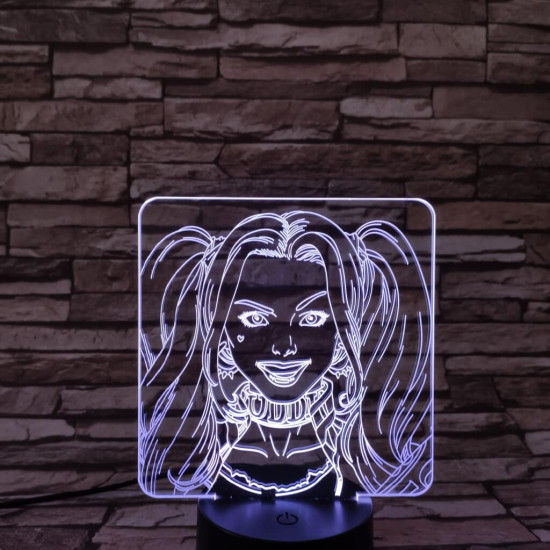 Harley Quinn  7 színű 3D led lámpa
