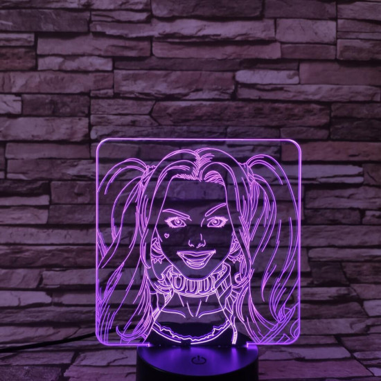 Harley Quinn  7 színű 3D led lámpa