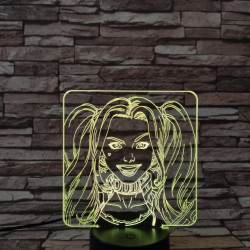 Harley Quinn  7 színű 3D led lámpa