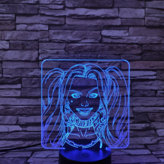Harley Quinn  7 színű 3D led lámpa