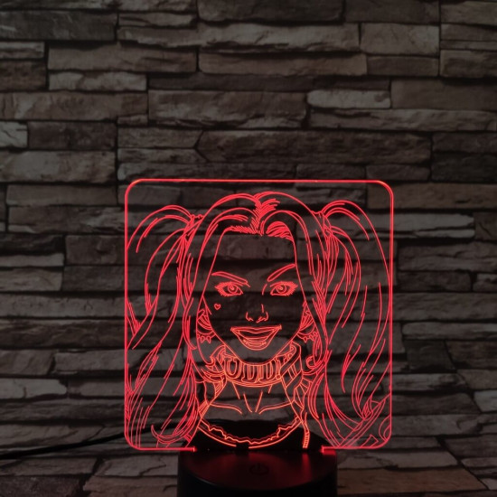 Harley Quinn  7 színű 3D led lámpa