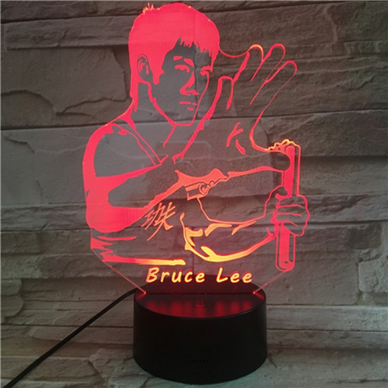 Bruce Lee  7 színű 3D led lámpa