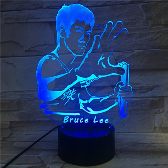 Bruce Lee  7 színű 3D led lámpa