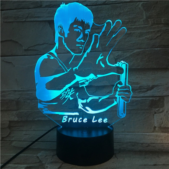 Bruce Lee  7 színű 3D led lámpa