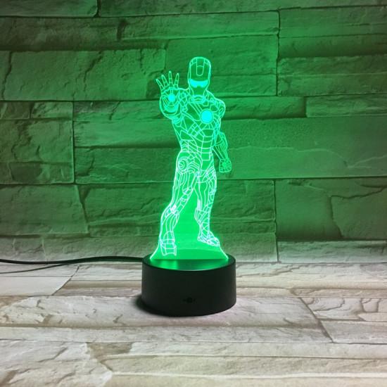 Acélember 3D led lámpa