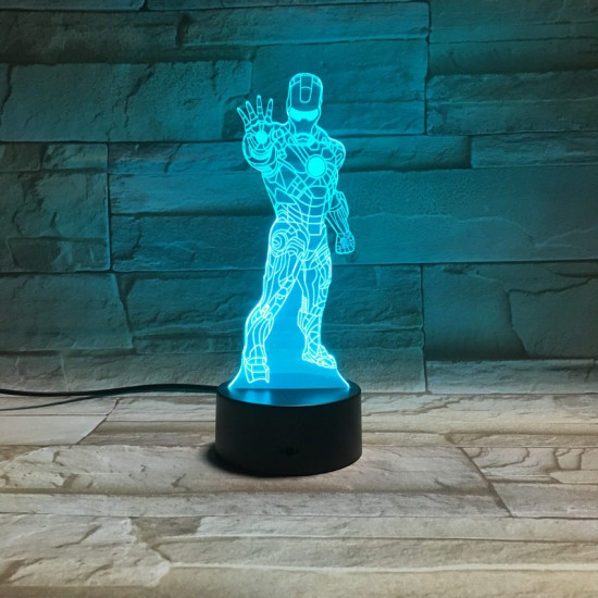 Acélember 3D led lámpa