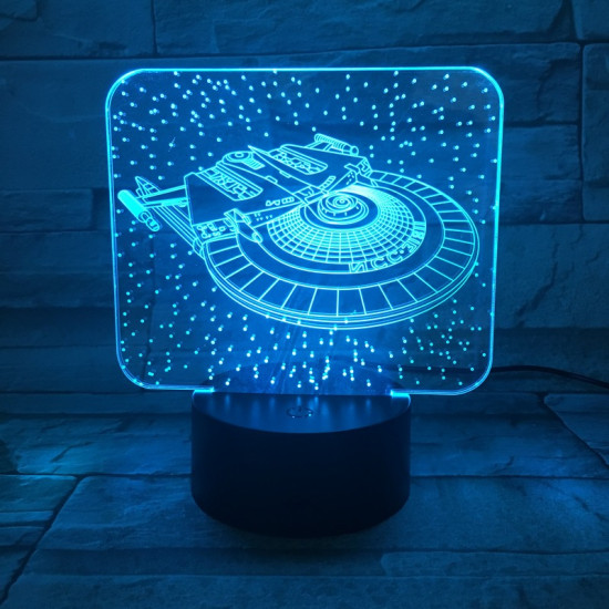 Űrhajó 7 színű 3D led lámpa