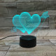 Szív nyíl 7 színű 3D led lámpa