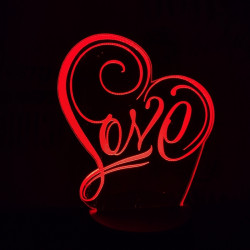 Love 3D 7 színű led lámpa