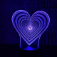 Szívben szívek 7 színű 3D led lámpa